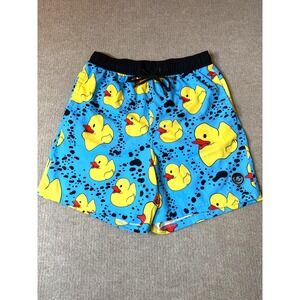 Neff Blue‎ Swim Trunks Shorts  with Rubber Duckies Size Large No Liner